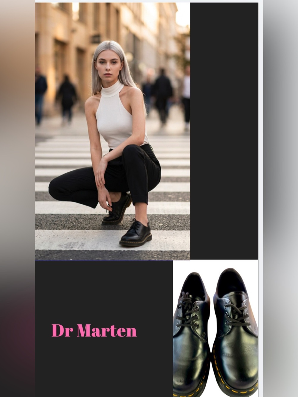 Dr. Martens 21084 Shoes Mens 6/ Ladies 7 Black Leather 3-Eye Oxford Goth